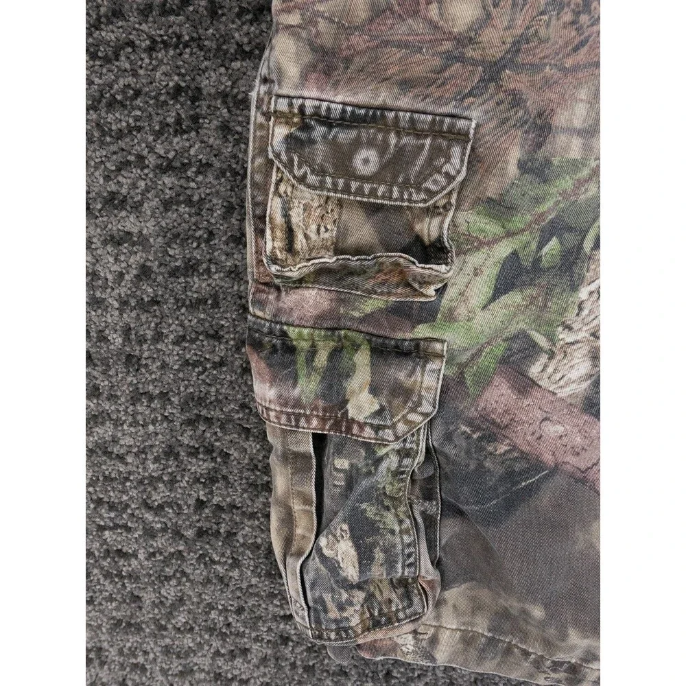 Vintage Faded Glory Cargo Shorts Mens 38 Mossy Oak Camo Hunting Outdoor Y2K